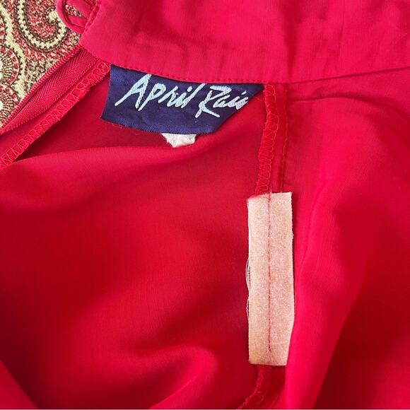 April Rain Vintage Midi Dress Size 7/8 - Picture 4 of 4